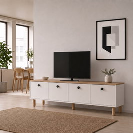 Hanah Home Soporte para TV Pura - Roble Zafiro y Blanco